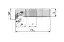 Ceratizit MDQNR 20-4D MaxiLock-M 107.5° Toolholder With Top Clamping 7852802089 (0752071)