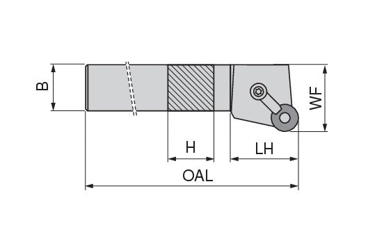Ceratizit MRGNL 20-5D MaxiLock-M 90° Toolholder With Top Clamping 7853102045 (0744994)