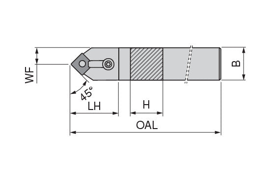 Ceratizit MSDNN 08-3A MaxiLock-M 45° Toolholder With Top Clamping 7857700813 (0752075)