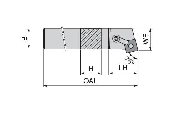 Ceratizit MSRNL 12-4B-N MaxiLock-M 75° Toolholder With Top Clamping 7853501224 (0752078)