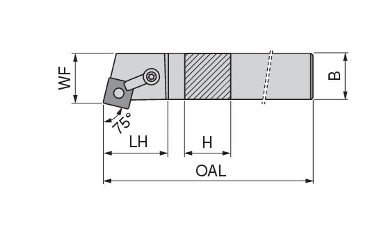 Ceratizit MSRNR 12-4B-N MaxiLock-M 75° Toolholder With Top Clamping 7853401224 (0752077)