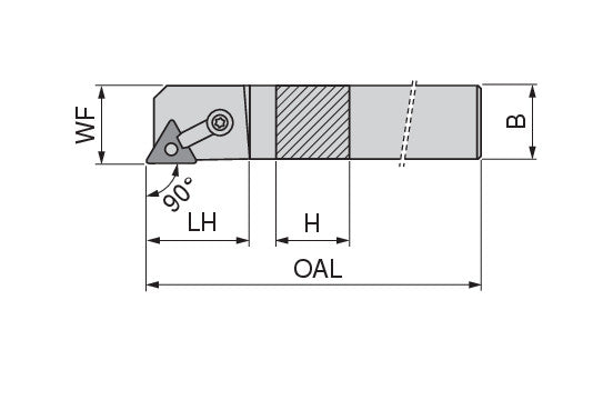 Ceratizit MTANR 08-2A MaxiLock-M 90° Toolholder With Top Clamping 7853800812 (0752079)