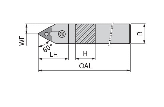 Ceratizit MTENNS 08-2A MaxiLock-M 60° Toolholder With Top Clamping 7858000812 (0752085)