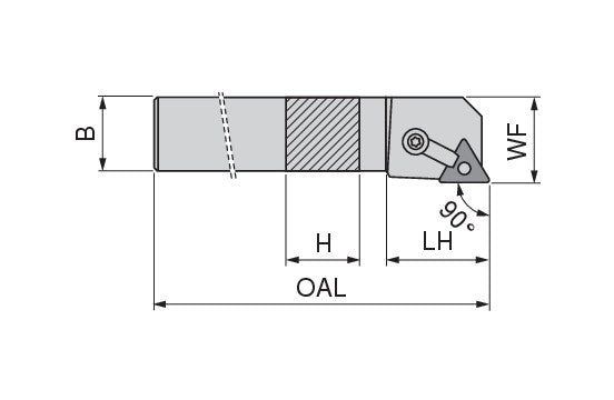 Ceratizit MTGNL 08-2A MaxiLock-M 90° Toolholder With Top Clamping 7854300812 (0752088)