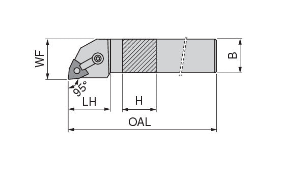 Ceratizit MWLNR 16-3D MaxiLock-M 95° Toolholder With Top Clamping 7855001643 (0751941)