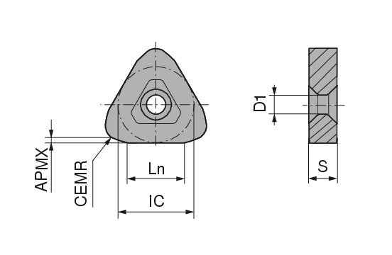 Ceratizit NNUX 201000S42-M46 CTCP125-P MaxiTurn Carbide Bar Peeling indexable Insert 7400664101 (0743717)