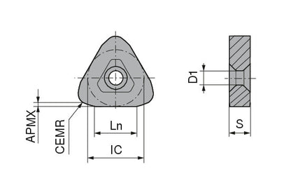 Ceratizit NNUX 201000S42-M46 CTCP125-P MaxiTurn Carbide Bar Peeling indexable Insert 7400664101 (0743717)