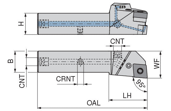 Ceratizit PCLNL 2525 X16-T DC CoreLine 95° Toolholder With Lever Clamping 7059212500 (0746415)