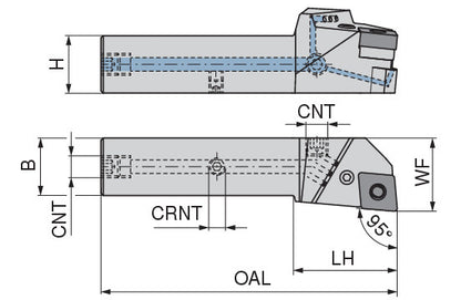 Ceratizit PCLNL 2525 X16-T DC CoreLine 95° Toolholder With Lever Clamping 7059212500 (0746415)