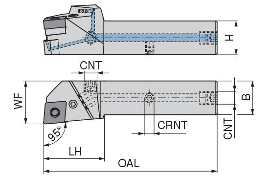Ceratizit PCLNR 2020 X12-T DC CoreLine 95° Toolholder With Lever Clamping 7059202001 (0746420)