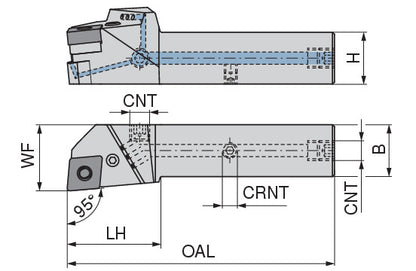 Ceratizit PCLNR 2020 X12-T DC CoreLine 95° Toolholder With Lever Clamping 7059202001 (0746420)