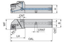 Ceratizit PCLNR 2020 X12-T DC MaxiLock-N 95° Toolholder With Lever Clamping 7059202001 (0746420)