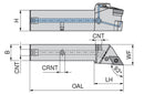 Ceratizit PDJNL 2020 X15-T DC MaxiLock-N 93° Toolholder With Lever Clamping 7059312000 (0746430)