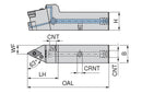 Ceratizit PDNNR 2525 X15-T DC MaxiLock-N 63° Toolholder With Lever Clamping 7059412501 (0746449)