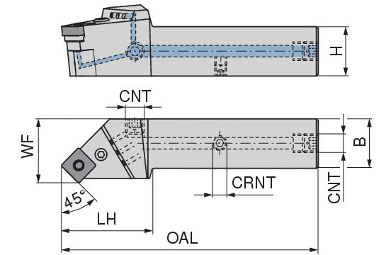 Ceratizit PSSNR 3225 X12-T DC MaxiLock-N 45° Toolholder With Lever Clamping 7059703201 (0746462)