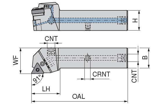 Ceratizit PTGNR 2525 X16-T DC CoreLine 91° Tool Holder With Lever Clamping 7059802501 (0746473)
