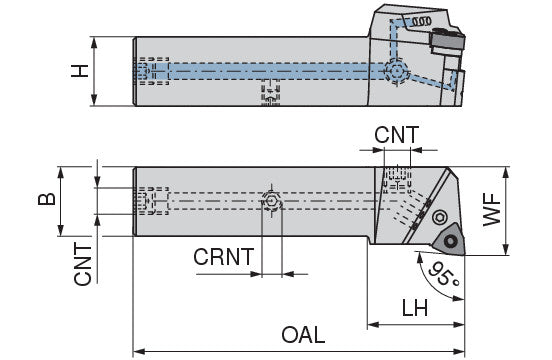 Ceratizit PWLNL 2020 X06-T DC CoreLine 95° Tool Holder With Lever Clamping 7059902000 (0746477)