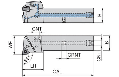 Ceratizit PWLNR 2020 X06-T DC CoreLine 95° Tool Holder With Lever Clamping 7059902001 (0746482)