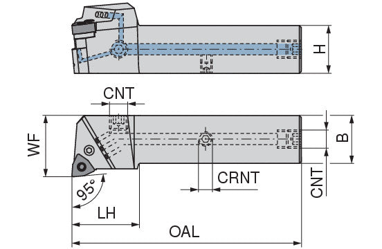 Ceratizit PWLNR 3225 X08-T DC MaxiLock-N 95° Toolholder With Lever Clamping 7059903201 (0746486)