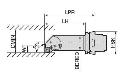 Ceratizit HSK-T63-40L-SCLCR-12 MaxiLock-S 95° Boring Bar With Screw Clamping 74563512 (0751839)