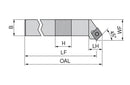 Ceratizit SCSCL 2525 M12 CoreLine - 45° - Tool Holder With Screw Clamping 7063802500 (0745943)