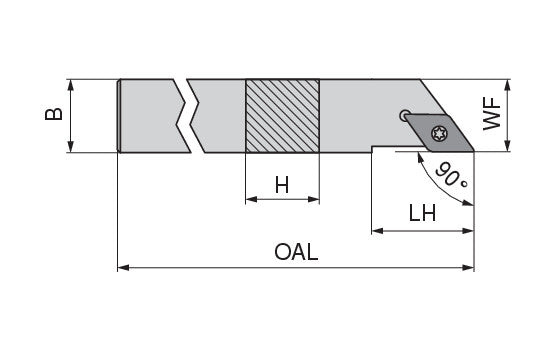 Ceratizit SDACL 1414 M11 CoreLine - 90° - Toolholder With Screw Clamping 7063901400 (0745951)