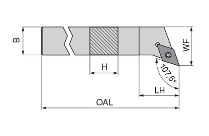 Ceratizit SDHCL 1010 E07 CoreLine - 107.5° - Toolholder With Screw Clamping 7064201000 (0745957)