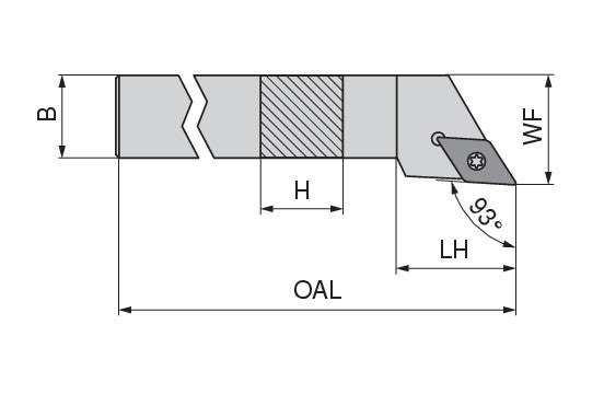 Ceratizit SDJCL 1212 F07 CoreLine - 93° - Toolholder With Screw Clamping 7064301200 (0745968)