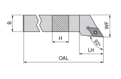Ceratizit SDJCL 1212 F07 CoreLine - 93° - Toolholder With Screw Clamping 7064301200 (0745968)