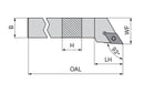 Ceratizit SDJCL 1616 H11 MaxiLock-S - 93° - Toolholder With Screw Clamping 7064301600 (0745969)