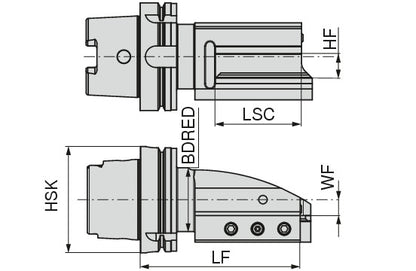 Ceratizit ISO12164-3.HSK-T63.VKA.0°.L.20.25.32.DC CoreLine Square Shank Holder 7457102537 (0746381)