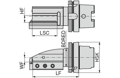 Ceratizit ISO12164-3.HSK-T63.VKA.0°.R.20.25.32.DC CoreLine Square Shank Holder 7457002537 (0746493)