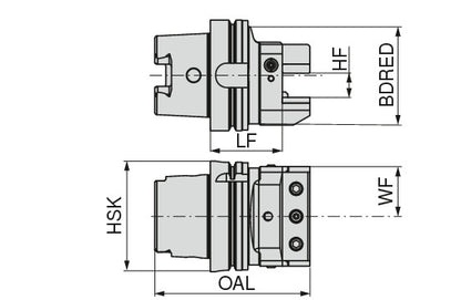 Ceratizit ISO12164-3.HSK-T63.VKA.90°.N.20.25.32.DC CoreLine Square Shank Holder 7457502537 (0746382)
