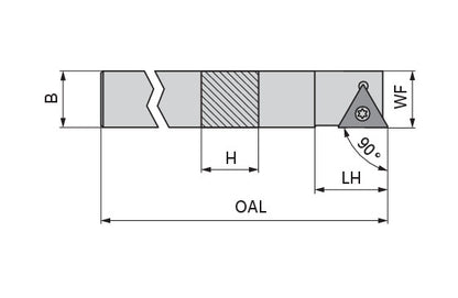 Ceratizit STACL 1212 K11 CoreLine - 90° - Toolholder With Screw Clamping 7065501200 (0746030)
