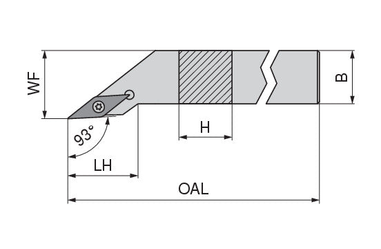 Ceratizit SVJCR 1212 F11 CoreLine - 93° - Tool Holder With Screw Clamping 7066301201 (0746076)