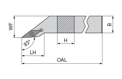 Ceratizit SVJCR 1212 F11 CoreLine - 93° - Tool Holder With Screw Clamping 7066301201 (0746076)
