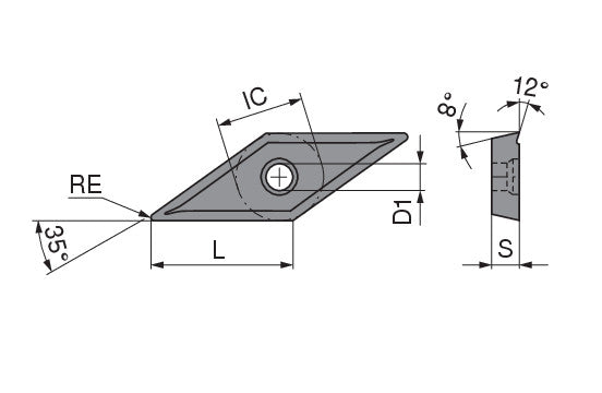 Ceratizit VOHT 110304-07 BK66 CoreLine HM indexable Insert 6261741401 (0757673)