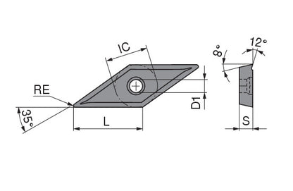Ceratizit VOHT 110304-07 BK66 CoreLine HM indexable Insert 6261741401 (0757673)