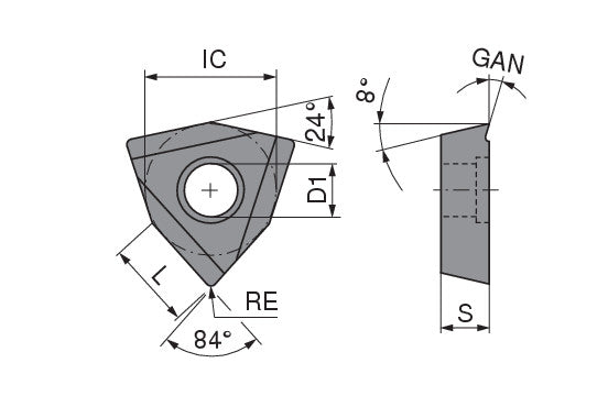 Ceratizit WOHX 05T302EL-G12 BK8425 Indexible Insert 12548094 (0730450)