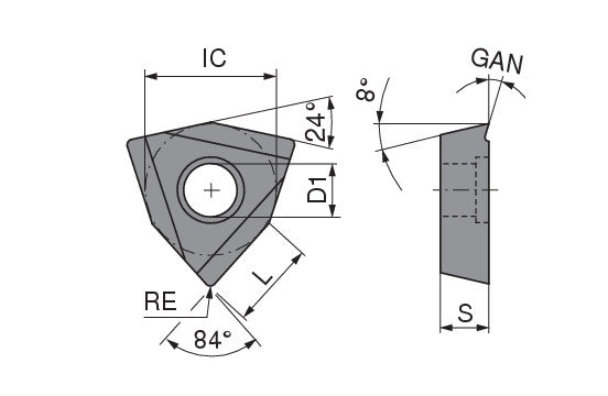 Ceratizit WOHX 080402ER-G06 P25M CoreLine HM indexable Insert 6262644802 (0757396)