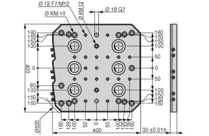 Ceratizit MNG.RF.400.400.30 - 6 Location Base plate, X Mm 8089963100 (0755230)
