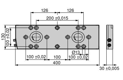 Ceratizit MNG.400.130.30 - Base plate, Rectangular 2-location 8089965100 (0755242)