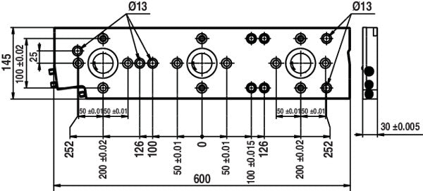 Ceratizit MNG.600.145.30 - Base plate, Rectangular 3-location 8089965200 (0755243)