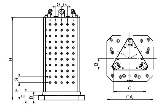 Ceratizit 500X500MM.H-1000MM.DE.BR-50 Triangular Tombstone 80911535 (0755333)