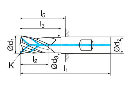Ceratizit HR.SR.6,0.45°.Z4.HB.L.IK TI1000 CoreLine - Roughing Milling Cutters - 52339060 (0764964)
