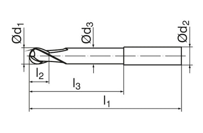 Ceratizit W.RD.6,0.30°.Z2.HA.EL DC10 CoreLine - Ball-nosed End Mills - 52768060 (0771123)