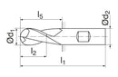 Ceratizit N.H-RD.6,0.35°.Z2.HB.K TI1000 Ball Nosed Cutter 54055060 (0728145)