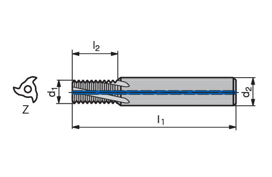 Ceratizit SGF.M22.HA.14.44,0.IR/IL.IK TIALN CoreLine - Shank Thread Milling Cutter - 50825220 (0769597)