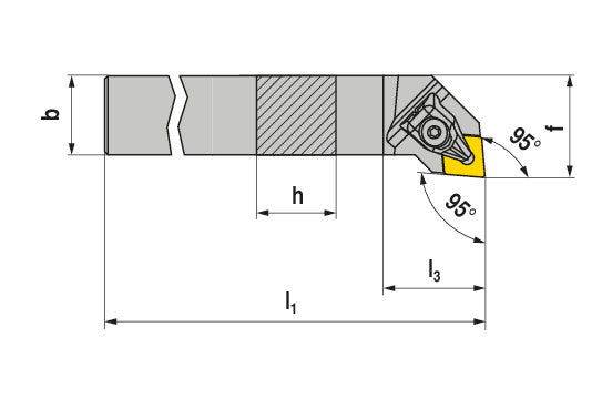 Ceratizit DCLNL 20-5DA-N MaxiLock-D 95° Toolholder With Top Clamping 7850102085 (0751876)
