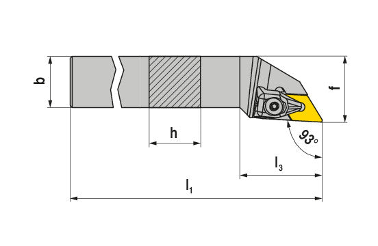 Ceratizit DDJNL 20-4D-N MaxiLock-D 93° Toolholder With Top Clamping 7850302089 (0751902)